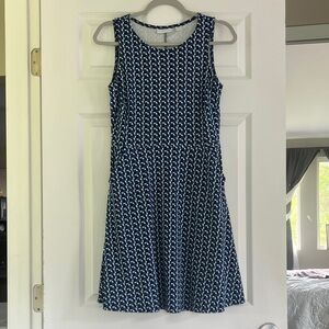 New York & Company Navy Geometric Mini Dress